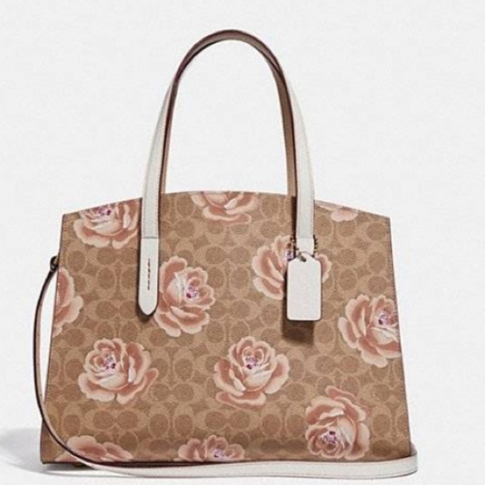 Coach Charlie carryall in signature rose print